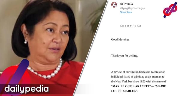 Asawa ni Marcos Hindi Totoong Kasapi ng New York State Bar Association￼