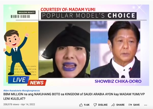 Hindi totoo:Marcos nagtamo ng million votes sa Saudi Arabia￼